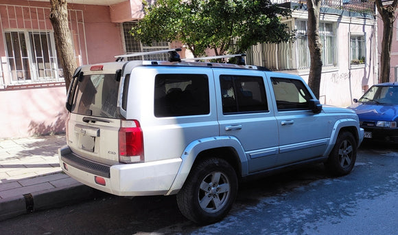 For Jeep Commander XK 2006-2010 Roof Rack Cross Bars Fix Channeled Alu Silver