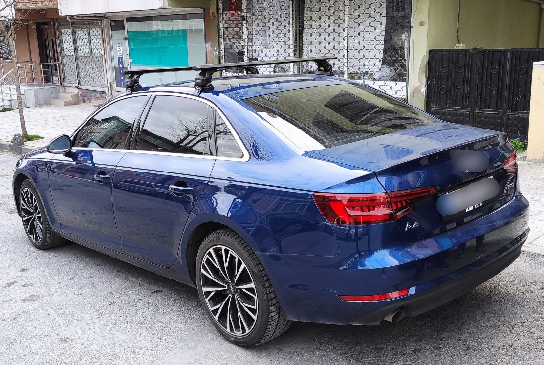 Für Audi A4 B9 Limousine ab 2013 Dachträgersystem, Aluminium-Querstange, Metallhalterung, normales Dach, schwarz
