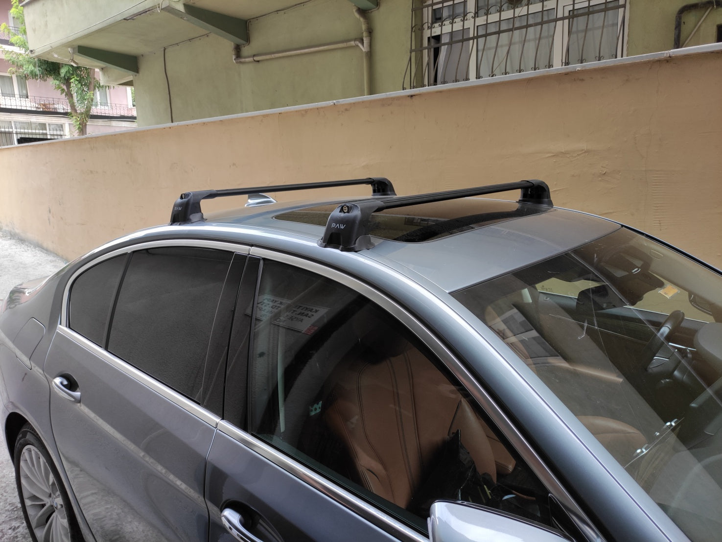 For BMW 5 Sedan (G30/LCI) 2016-23 Roof Rack Cross Bars Fix Point Alu Black