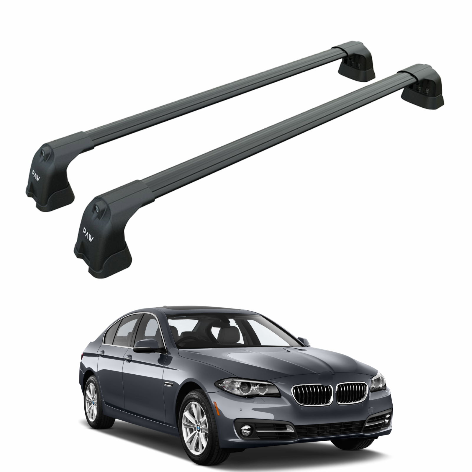 For BMW 5 Sedan F10 2009-2017 Roof Rack Cross Bars Fix Point Alu Black