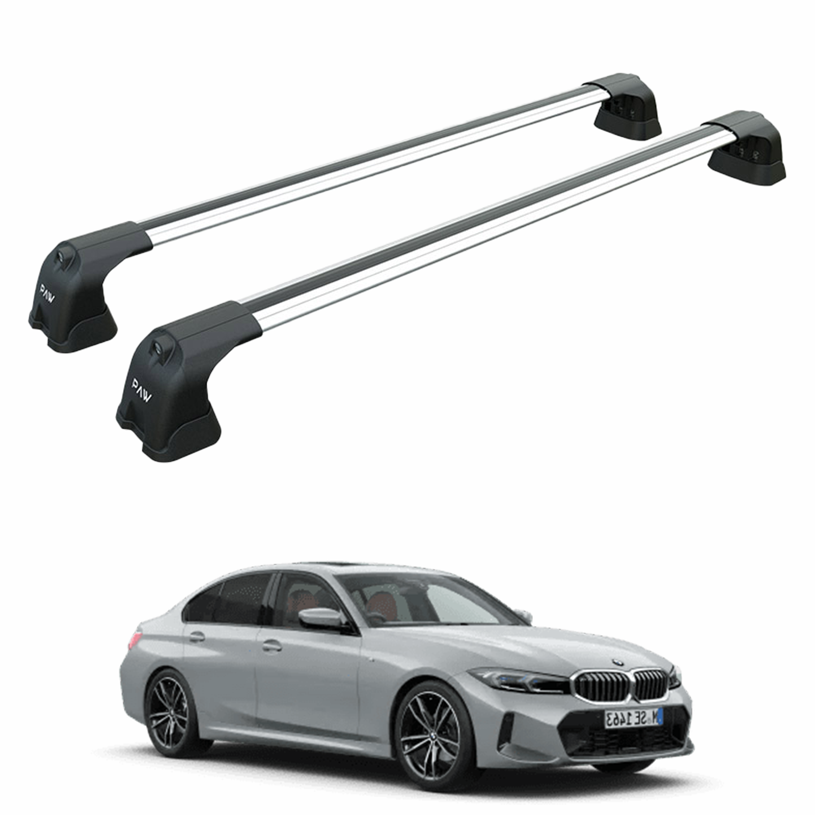 For BMW 5 Sedan G30 2016-2023 Roof Rack Cross Bars Fix Point Alu Silver