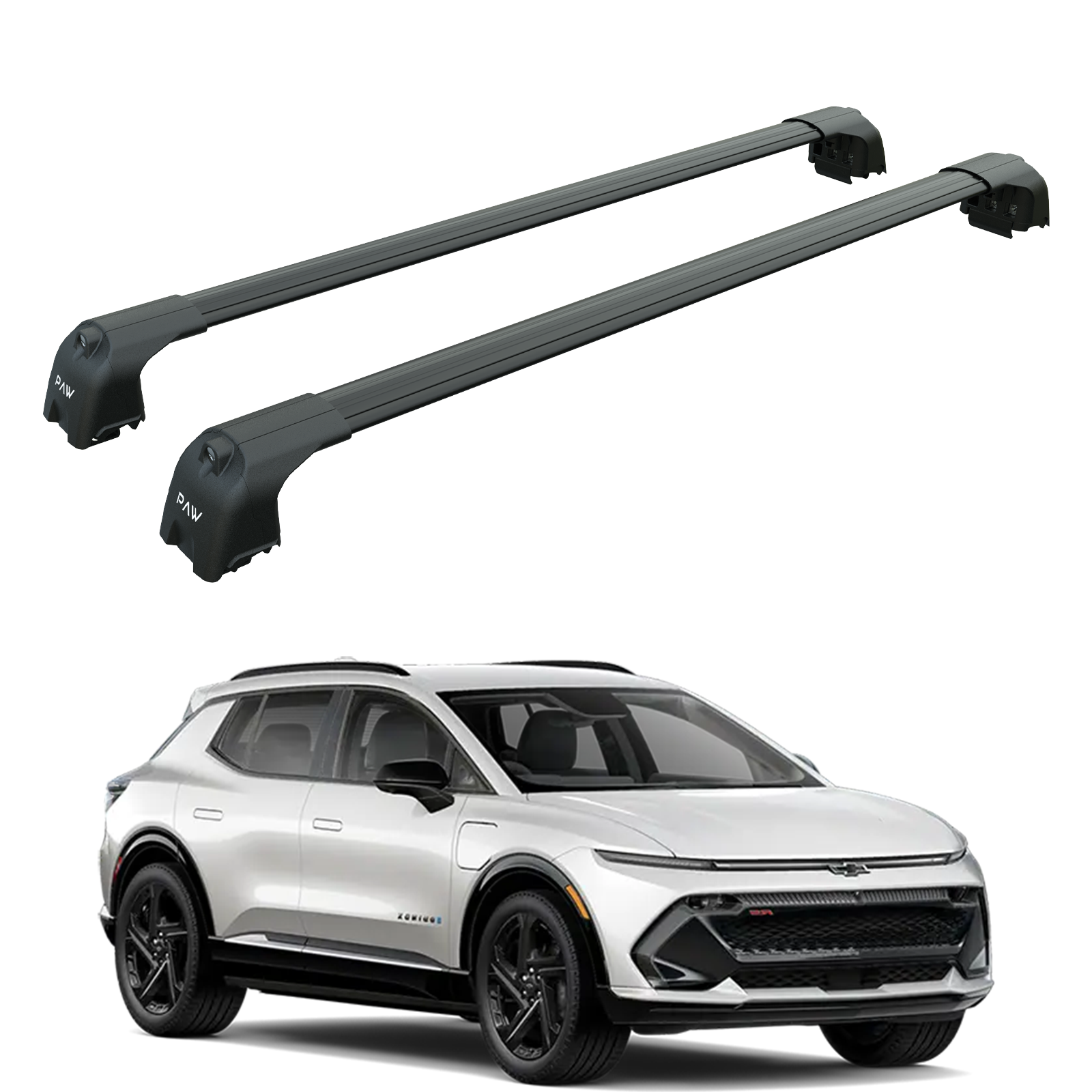 For Chevrolet Equinox Roof Rack Cross Bars Metal Bracket Flush Rail Alu Black 2023-Up