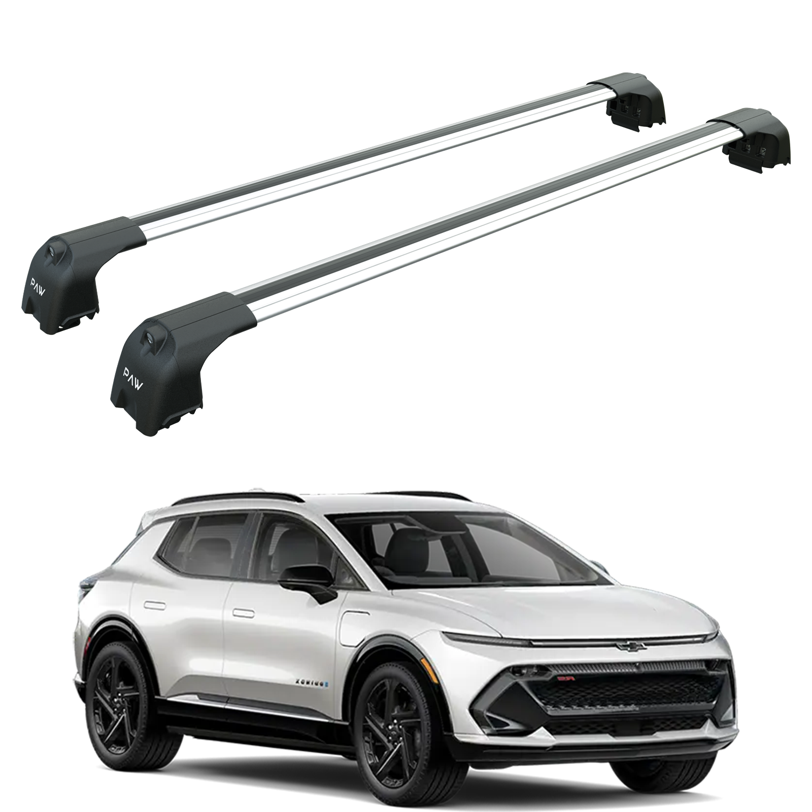 For Chevrolet Equinox 2023-2025 Roof Rack Cross Bars Metal Bracket Flush Rail Alu Silver