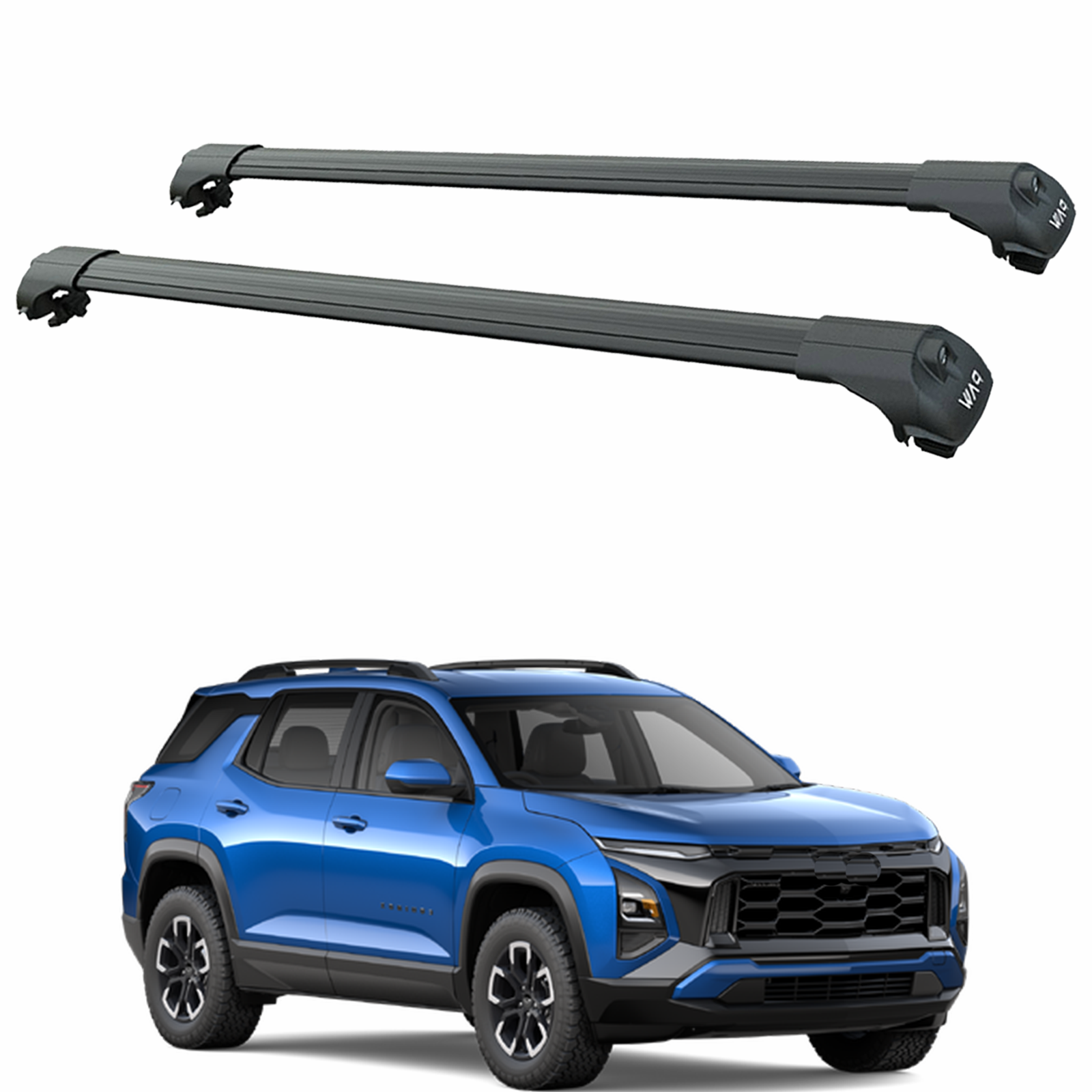 For 2024- Up Chevrolet Equinox Roof Rack Cross Bars Raised Rail Alu Black