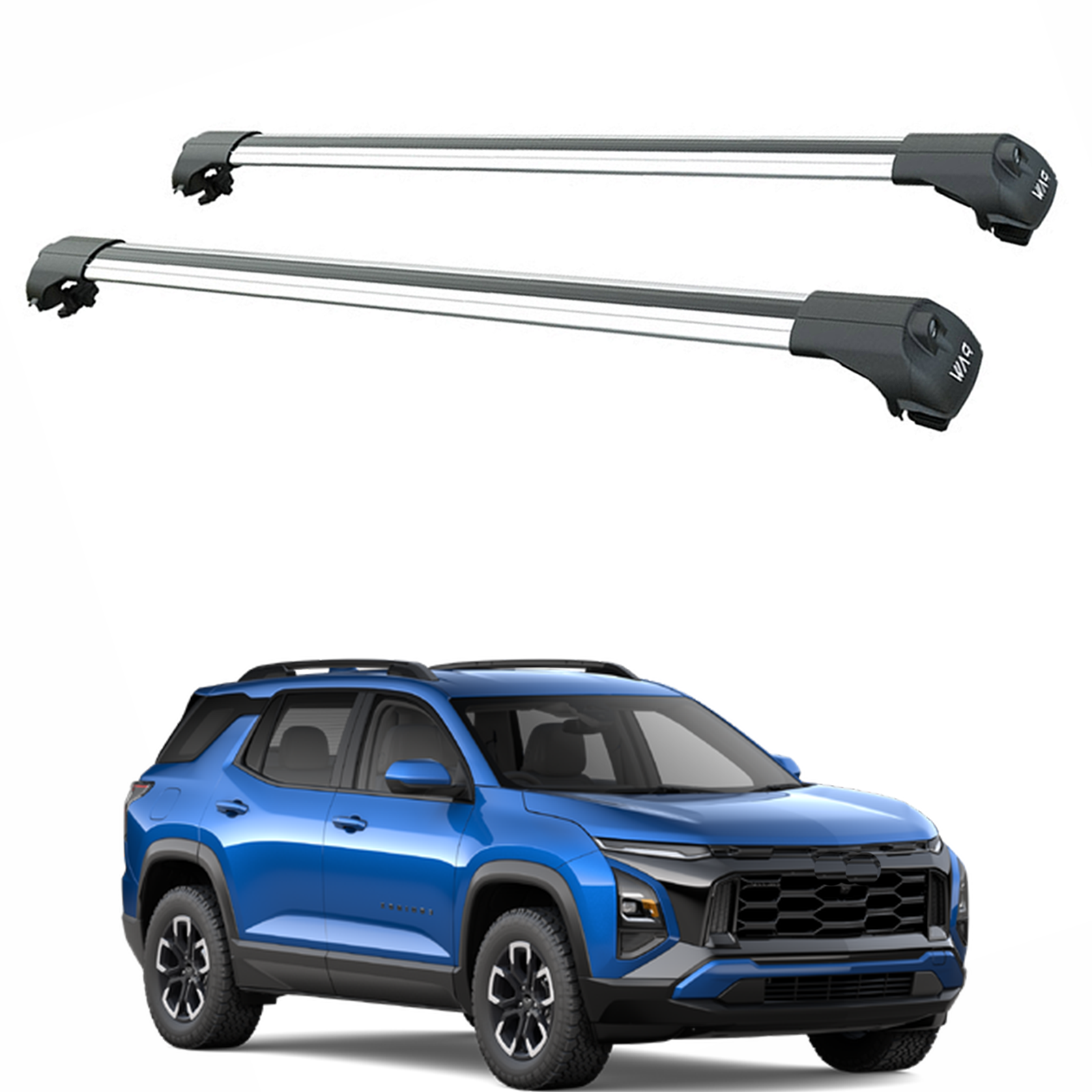 For Chevrolet Equinox 2024-2025 Roof Rack Cross Bars Raised Rail Alu Silver