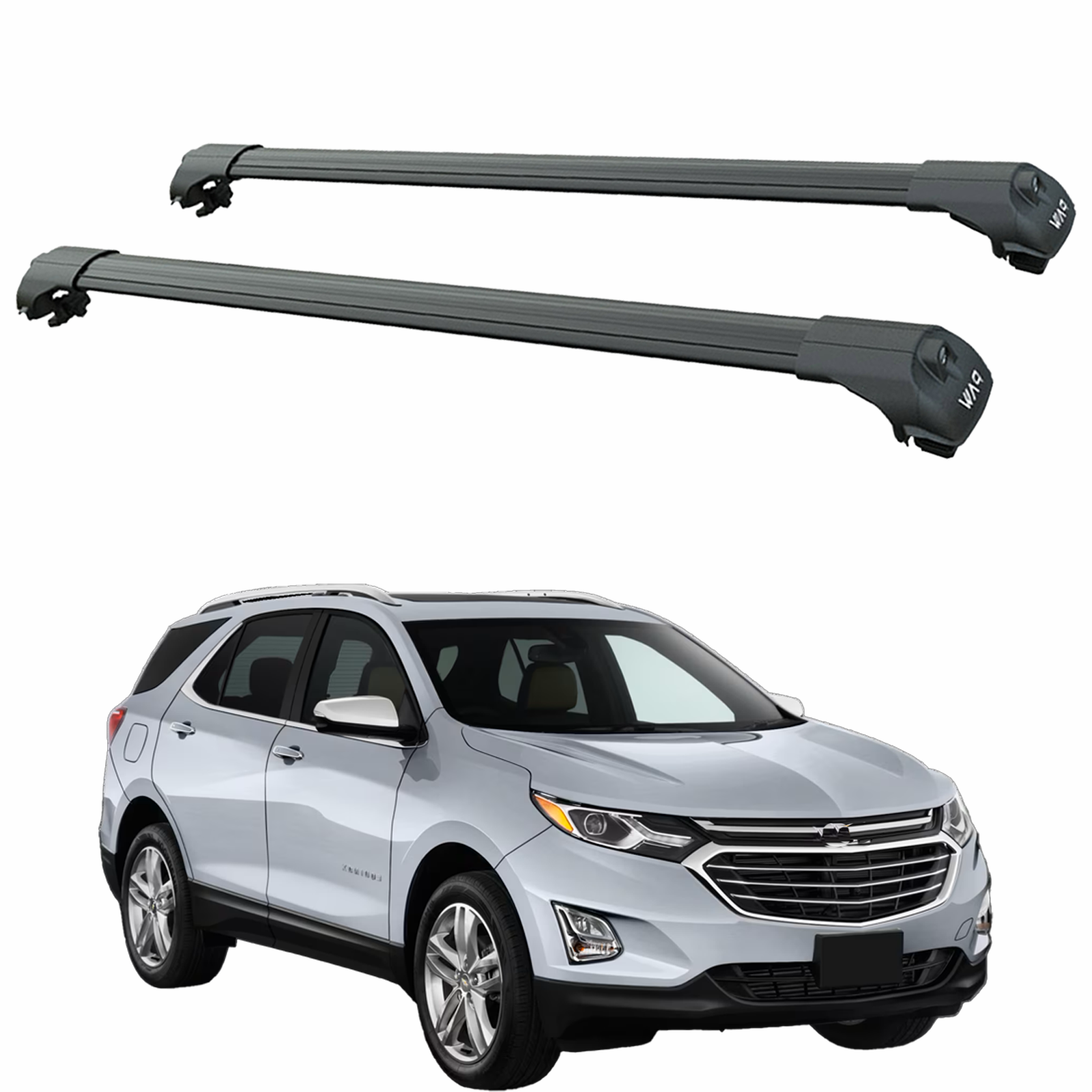 Für Chevrolet Equinox 2010-Up Dachträgersystem, Aluminium-Querstange, Metallhalterung, erhöhte Schiene, Schwarz