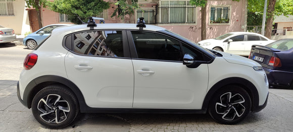 For Citroen C3 B618 2016-2025 Roof Rack System, Aluminium Cross Bar, Normal Roof, Silver