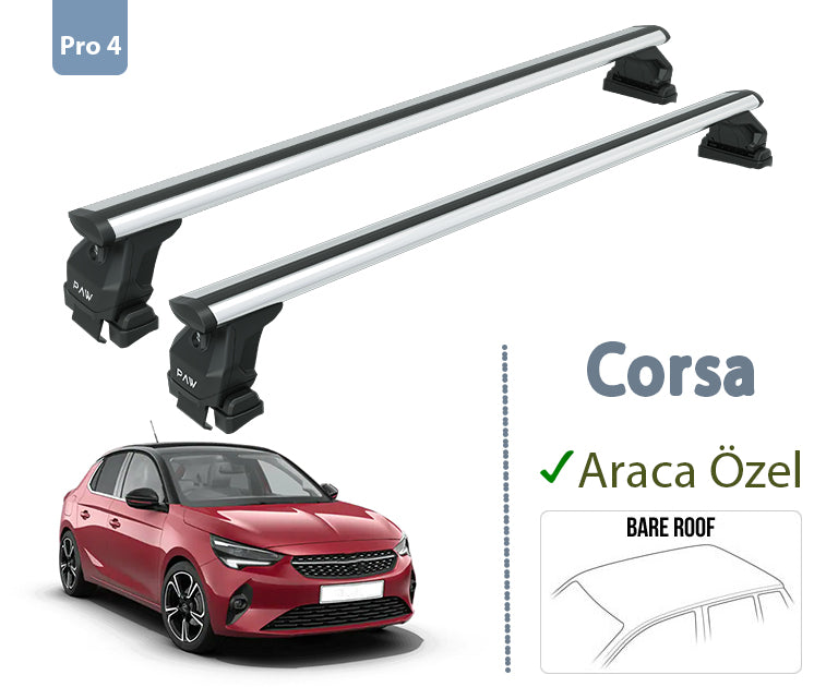 For Opel&Vauxhall Corsa (F) 2019-Up Roof Rack System Carrier Cross Bars Aluminum Lockable High Quality of Metal Bracket Silver