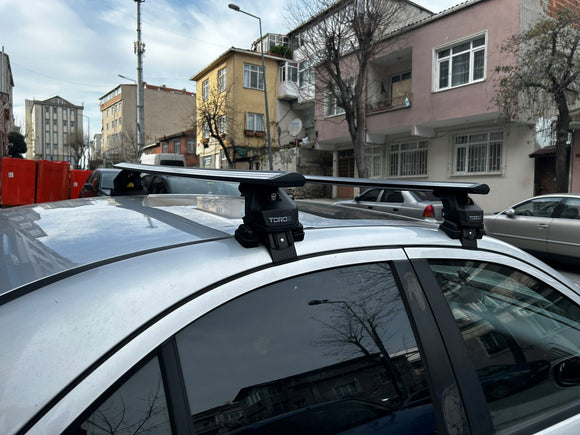 444. Für Dachträgersystem, Aluminium-Querstange, Metallhalterung, normales Dach, Silber