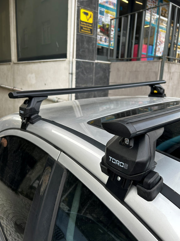 444. Für Dachträgersystem, Aluminium-Querstange, Metallhalterung, normales Dach, Silber