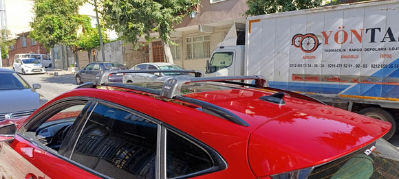 222. Für Dachträgersystem, Aluminium-Querstange, Metallhalterung, bündige Schiene, Silber