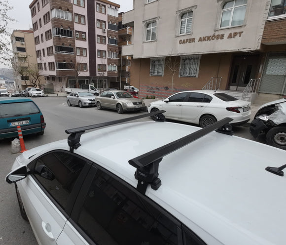 Für Volkswagen Polo 5D 2009-14 Dachträger Querträger Metallhalterung Normales Dach Alu Silber