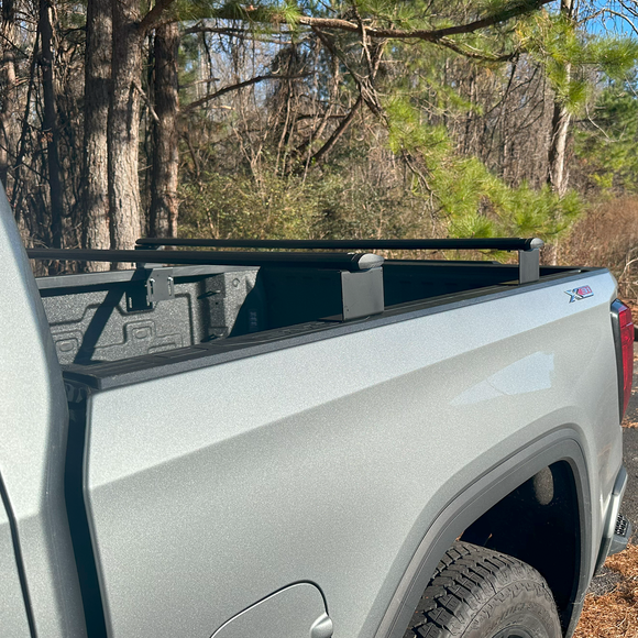 Für Ford F150 Lightning 2022-Up Dachträgersystem, Aluminium-Querstange, Metallhalterung, abschließbar, Schwarz