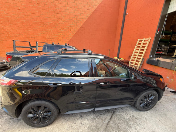 Für Ford Edge 2015-Up Dachträgersystem, Aluminium-Querstange, Metallhalterung, abschließbar, Schwarz