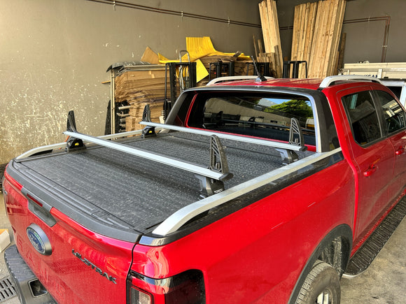 For Ford Ranger Wiltrack 2022-2025 Bed Rack Cross Bars Alu Black