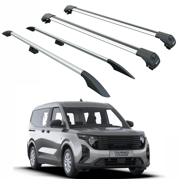 For Ford Courier (2023-2025) Roof Side Rails and Roof Racks Cross Bars, Silver