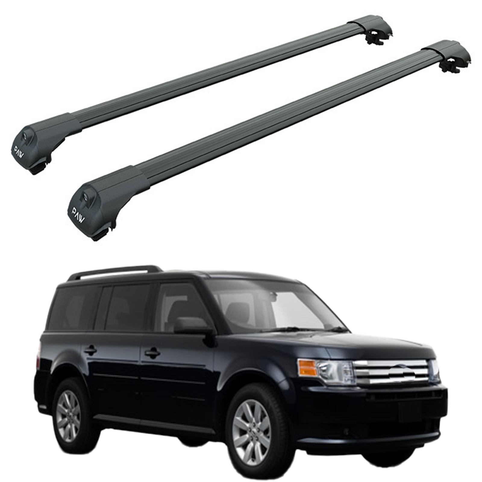 Für Ford Flex 2013–2018 Dachträgersystem, Aluminium-Querstange, Metallhalterung, abschließbar, schwarz