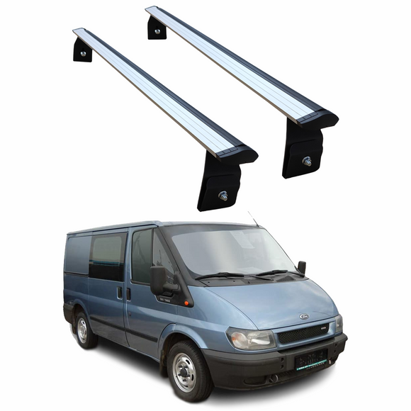 For Ford Transit 2000-2014 Roof Rack Carrier Cross Bars Aluminum, Silver 2 Qty