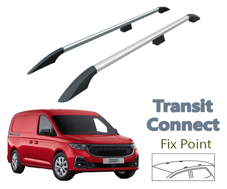 For Ford New Transit Connect L2 LWB Van Aluminium Roof Rails 2024- Up Silver