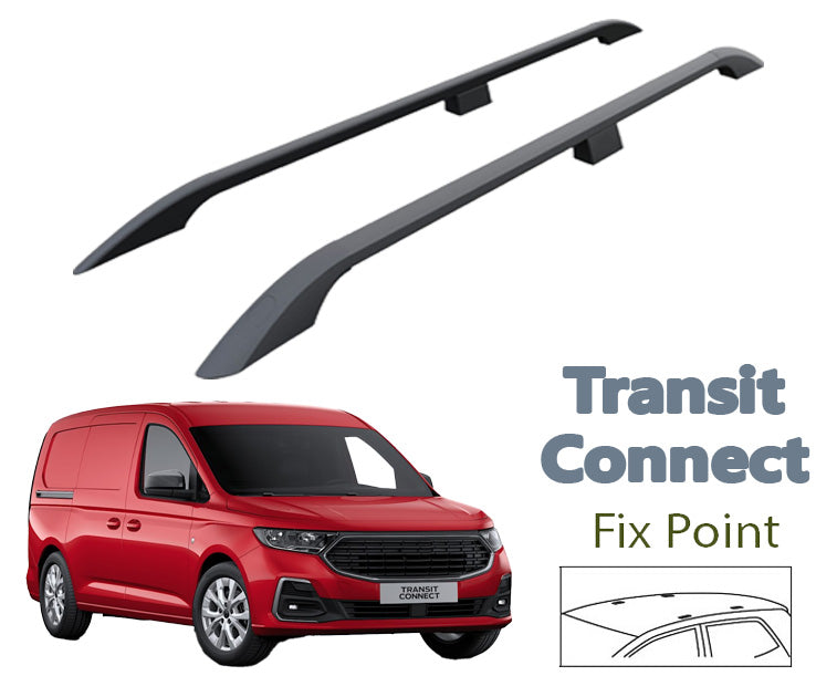 For Ford New Transit Connect L1 SWB Van Aluminium Roof Rails 2024- Up Black - 0