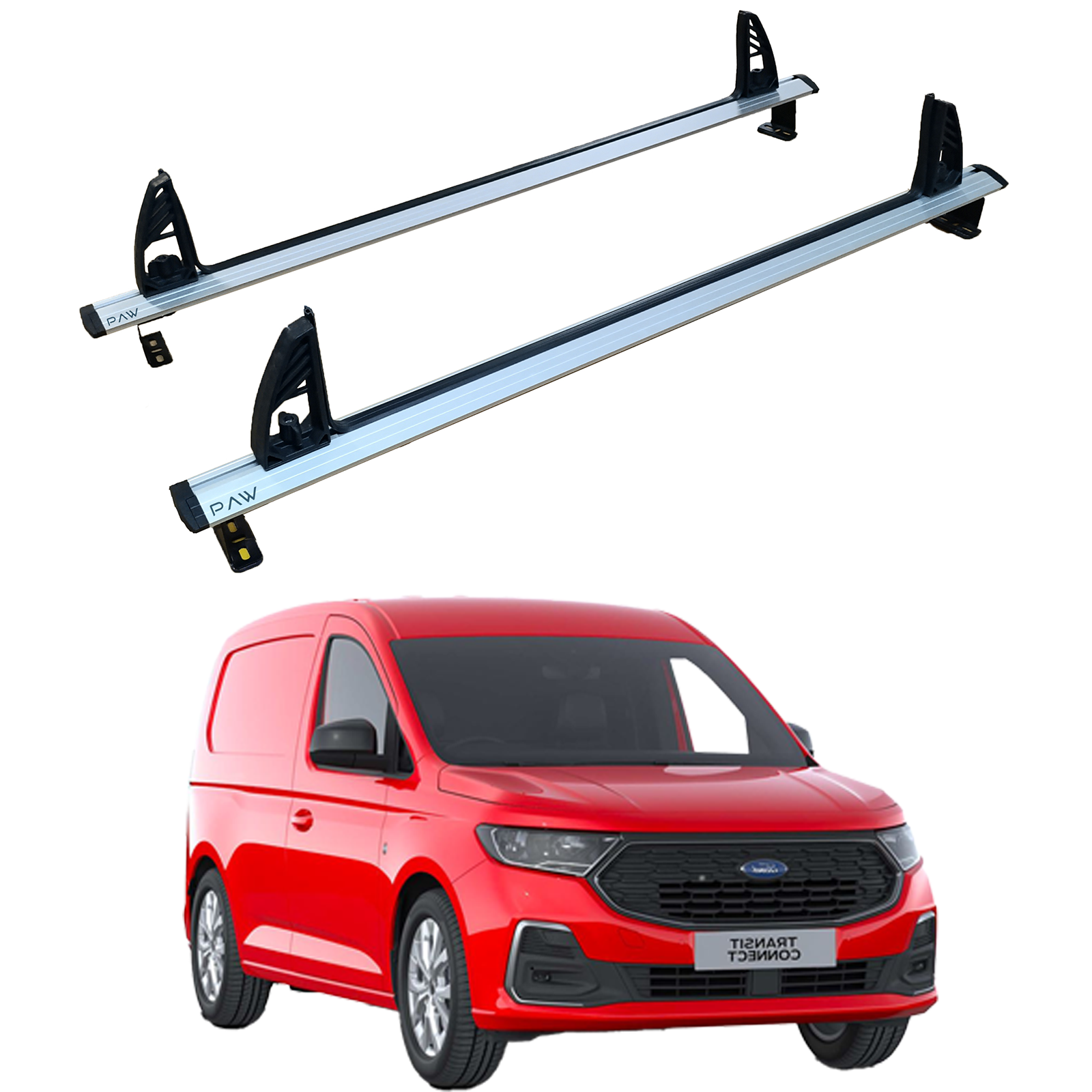 For Ford Connect Ladder Roof Racks Cross Bars Carrier Alu 2023-Up 2 Qty Black