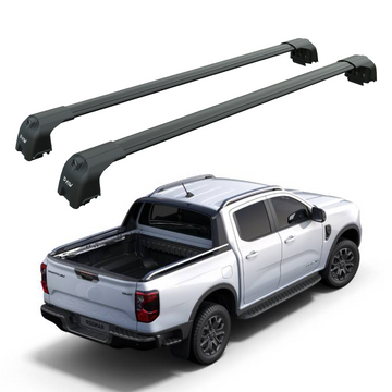 For Ford Ranger Wiltrack 2022-2025 Bed Rack Cross Bars Alu Pro 2 Black