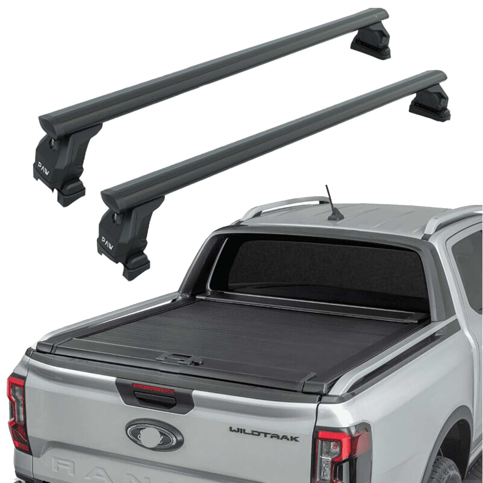For Ford Ranger Wiltrack 2022-2025 Bed Rack Cross Bars Alu Black