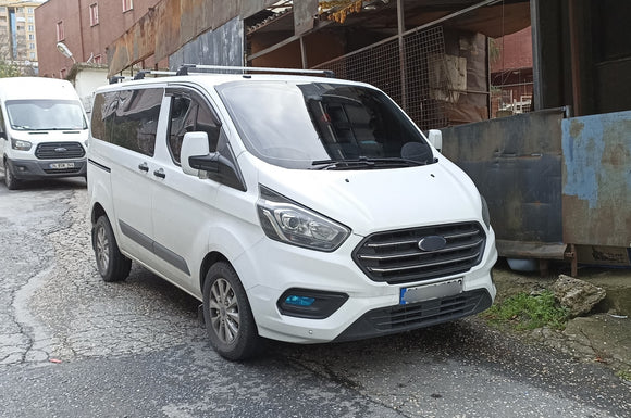 For Ford Transit Custom LWB 2013-2022 Roof Rack Cross Bars Fix Point Alu Black