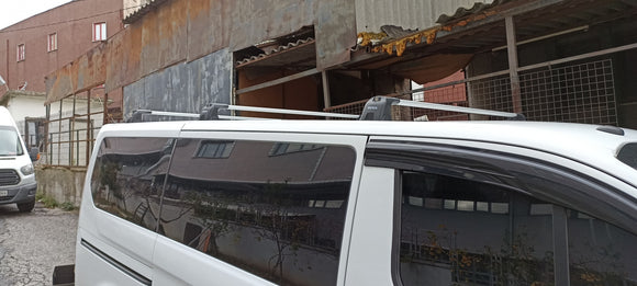 For Ford Transit Custom LWB 2013-2022 Roof Rack Cross Bars Fix Point Alu Silver