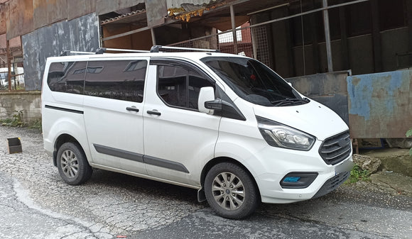 For Ford Transit Custom LWB 2013-2022 Roof Rack Cross Bars Fix Point Alu Silver