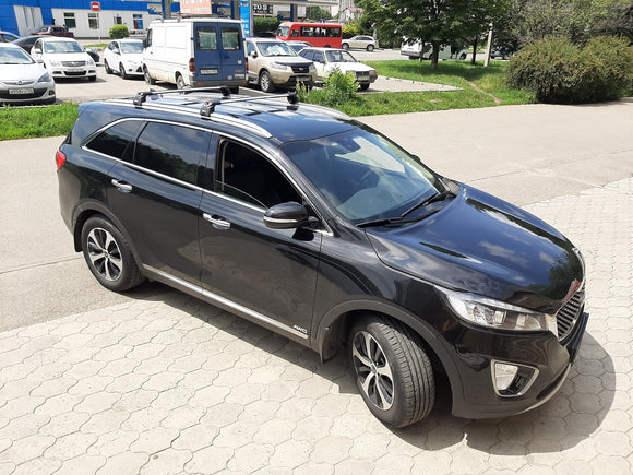 For Kia Sorento 2015-2020 Roof Rack Cross Bars Flush Rail Alu Black