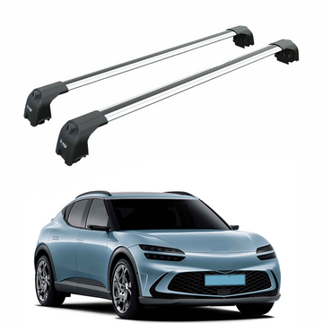 For Genesis GV60 2022-2025 Roof Rack Cross Bars Metal Bracket Flush Rail Alu Silver