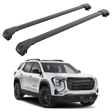 For GMC Terrain 2025-2026 Roof Rack Cross Bars Raised Rail Alu Black