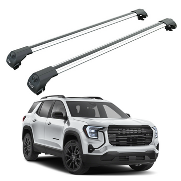 For GMC Terrain 2025-2026 Roof Rack Cross Bars Raised Rail Alu Silver