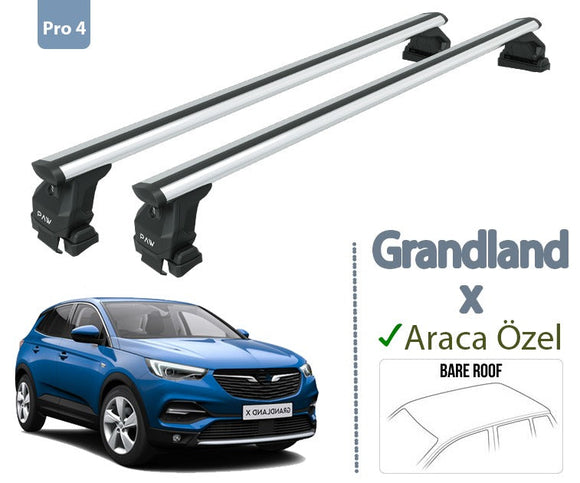 For Opel Grandland X 2017-2025 Roof Rack System Carrier Cross Bars Aluminum Silver