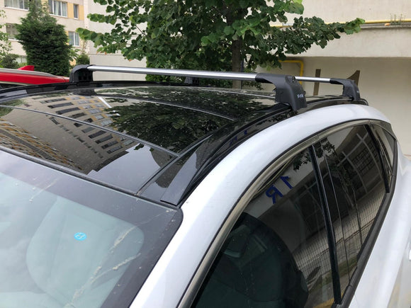 For Fiat 500X  2014-2023 Aluminum Roof Rack System Carrier Cross Bars, Black