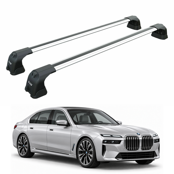 For BMW i7 (G70) 2022-Up Roof Rack Cross Bars Fix Point, Silver