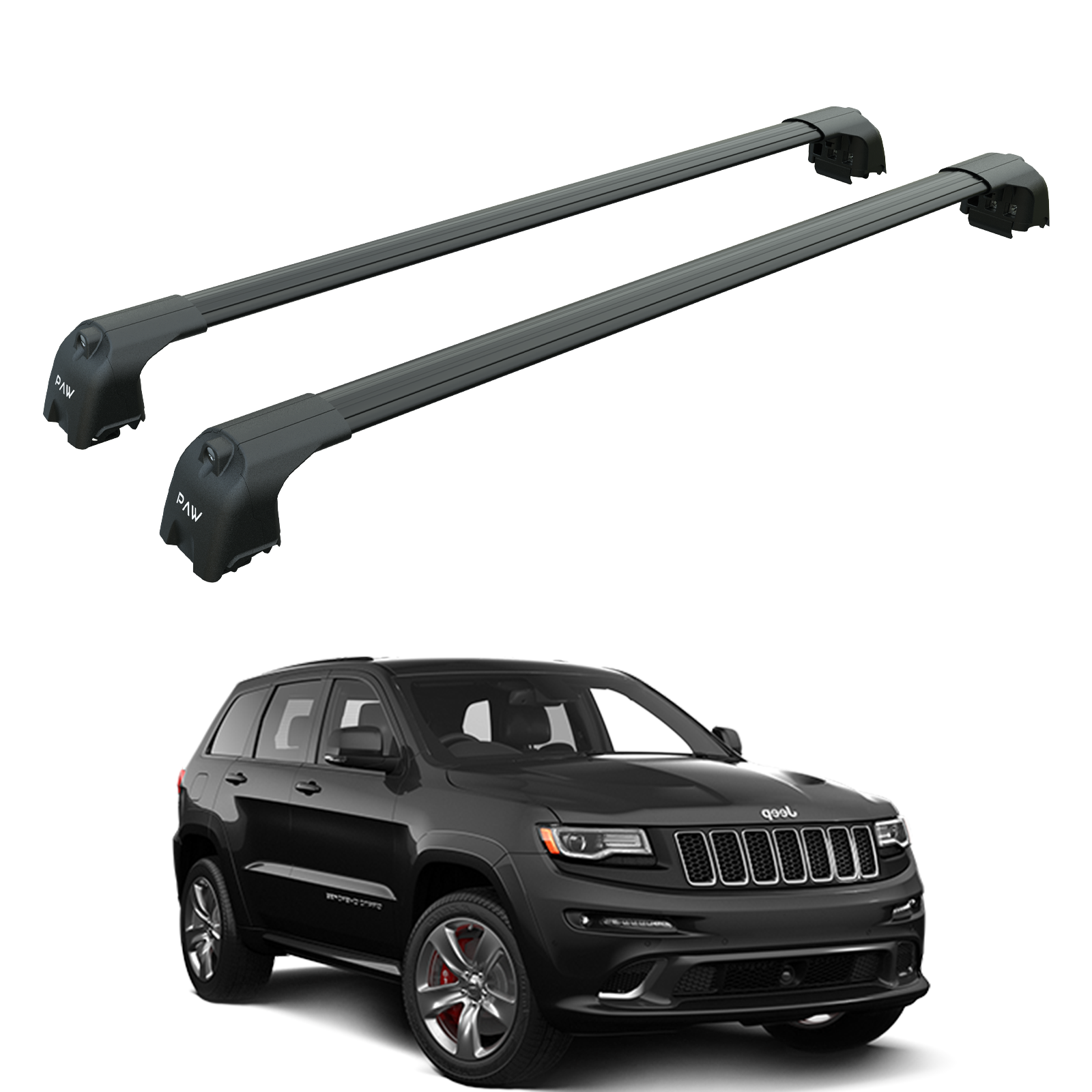 Für Jeep Grand Cherokee WK2 SRT-8 / Blackhawk 2011–2020 Dachträgersystem, Aluminium-Querstange, Metallhalterung, abschließbar, schwarz