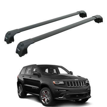 For Jeep Grand Cherokee WK2 SRT (2011-2020) Roof Rack Cross Bars Flush Rail, Black