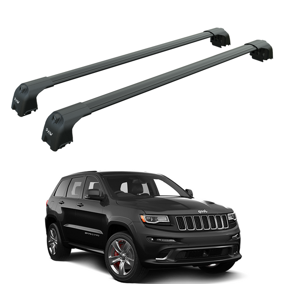 For Jeep Grand Cherokee WK2 SRT (2011-2020) Roof Rack Cross Bars Flush Rail, Black