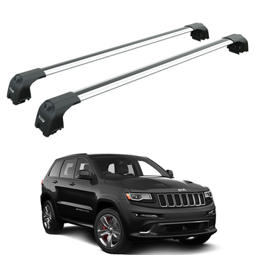 Jeep Grand Cherokee WK2 SRT (2011-2020) Roof Rack Cross Bars Flush Rail, Silver