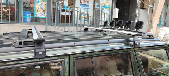 For Jeep Cherokee XJ 1984-2002 Roof Rack Cross Bars Rain Gutters Silver