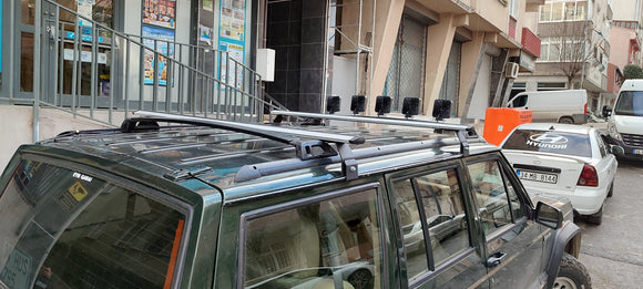 For Jeep Cherokee XJ 1984-2002 Roof Rack Cross Bars Rain Gutters Black