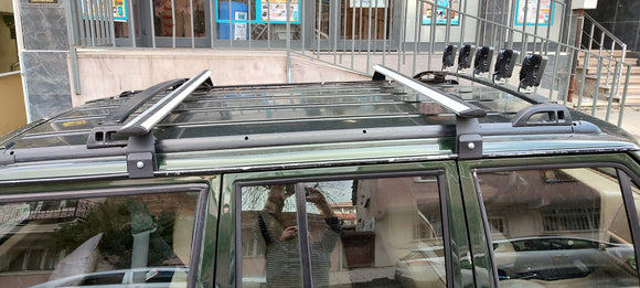 For Jeep Cherokee XJ 1984-2002 Roof Rack Cross Bars Rain Gutters Black