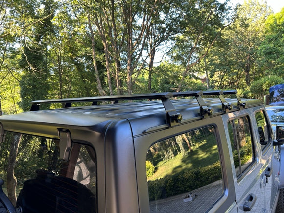 For Jeep Wrangler JK 2007-2018 Roof Rack Cross Bars Metal Bracket Rain Gutters Silver