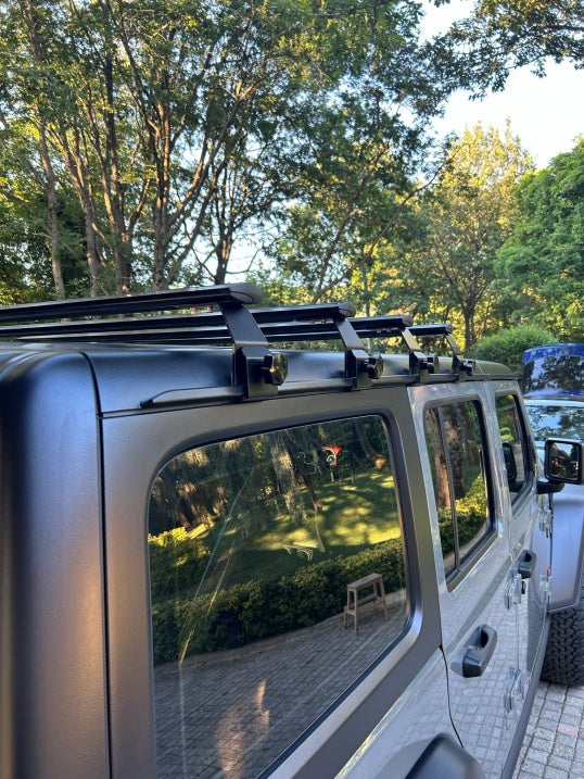 JEEP Wrangler JL Hardtop-Dachträger für Fahrzeuge mit Regenrinnen, silberfarben, ab 2018