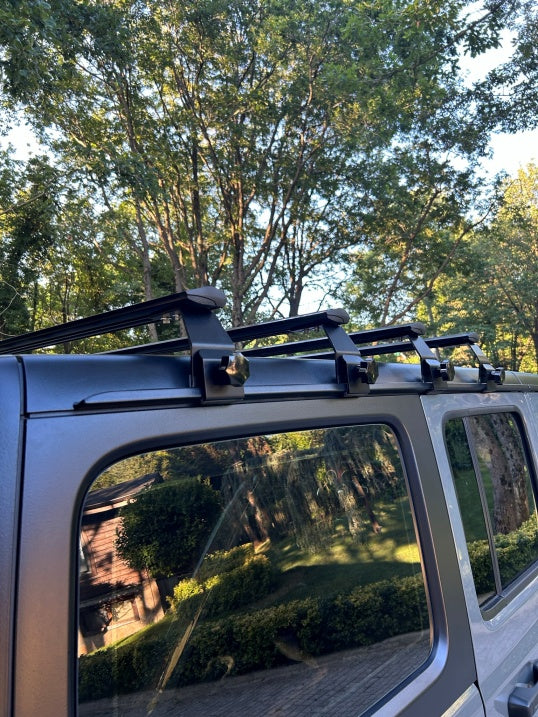For Jeep Wrangler JK 2007-2018 Roof Rack Cross Bars Metal Bracket Rain Gutters Silver