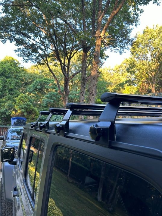 For Jeep Wrangler JK 2007-2018 Roof Rack Cross Bars Metal Bracket Rain Gutters Silver
