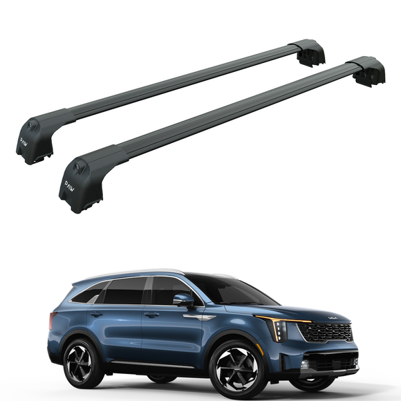 For Kia Sorento 2020-2025 Roof Rack Cross Bars Flush Rail Alu Black