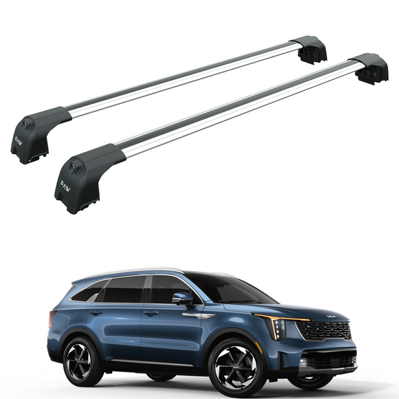 For Kia Sorento 2020-2025 Roof Rack Cross Bars Flush Rail Alu Silver